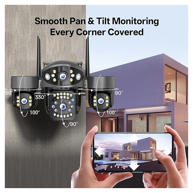 WIFI New Advance 3 Lens PTZ 3 Display Outdoor Waterproof All Rounder Camera