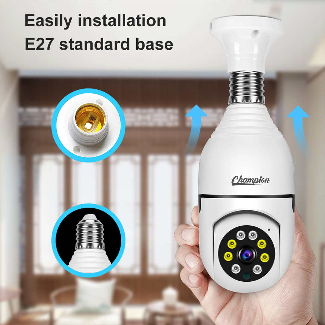 Dual Lens Bulb Holder Camera V380 Pro Apps 1080p full Hd Resulation cctv camera